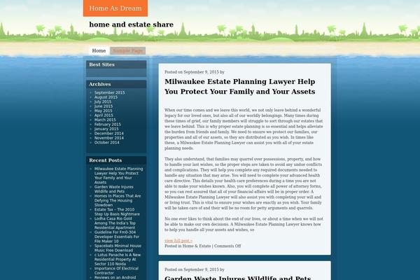 Beach theme site design template sample