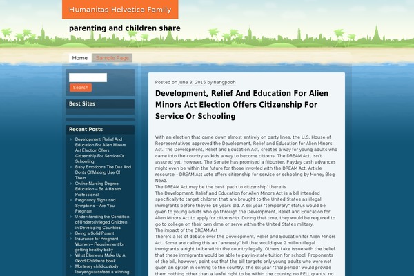 Beach theme site design template sample