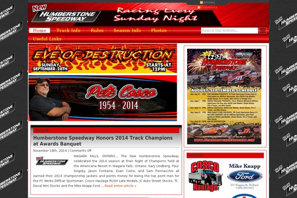 humberstonespeedway.com site used Cover WP