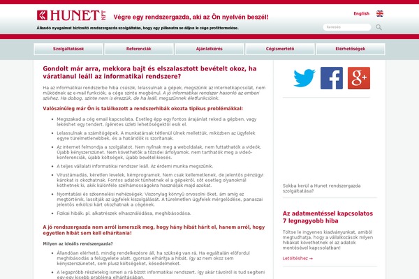 hunetkft.hu site used Hunetkft