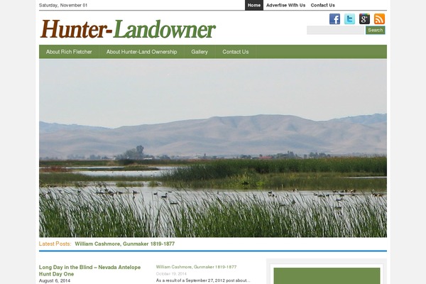 Hunter theme site design template sample