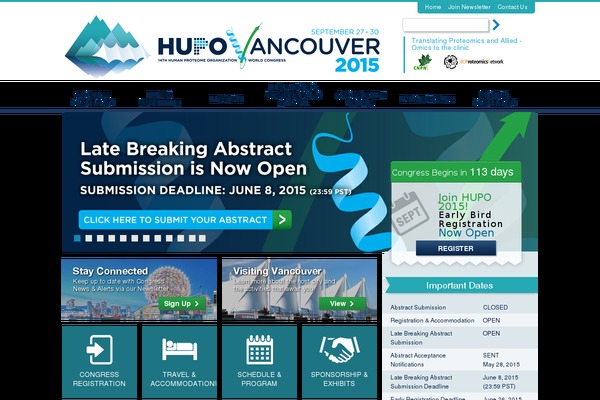 hupo2015.com site used Conference