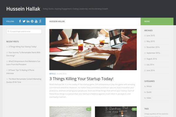 Hueman theme site design template sample