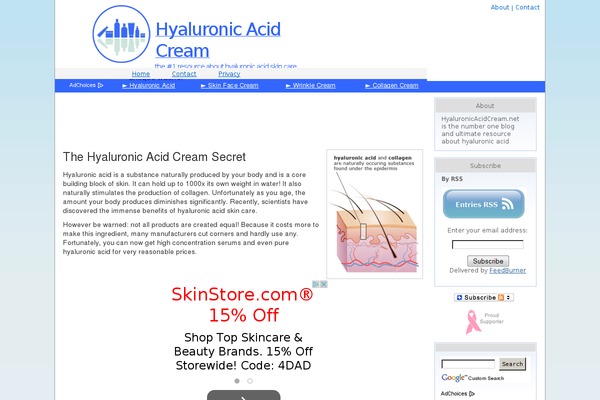 hyaluronicacidcream.net site used Newantiwrinkle