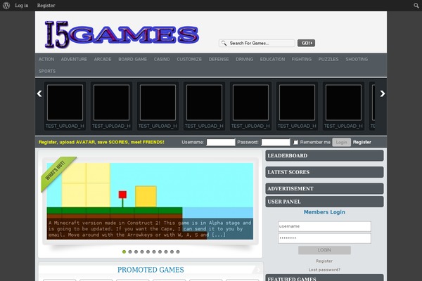 FunGames theme site design template sample