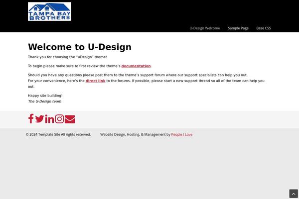 U Design Child theme site design template sample