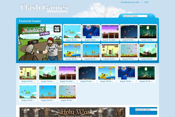Flash Gamer theme site design template sample