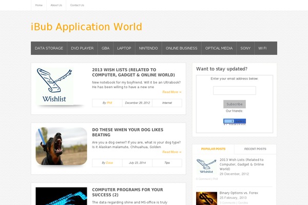 Bloggie theme site design template sample