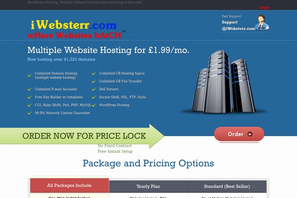 Webhosting theme site design template sample