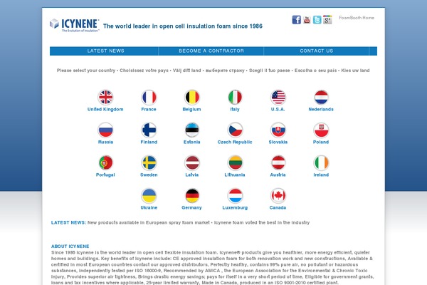 icynene.eu site used Icynene