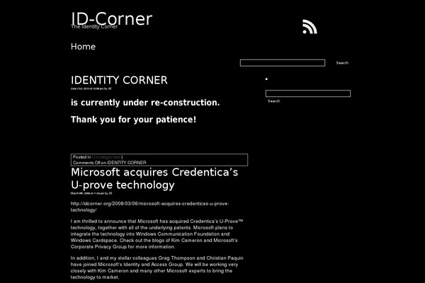 idcorner.org site used Blackout