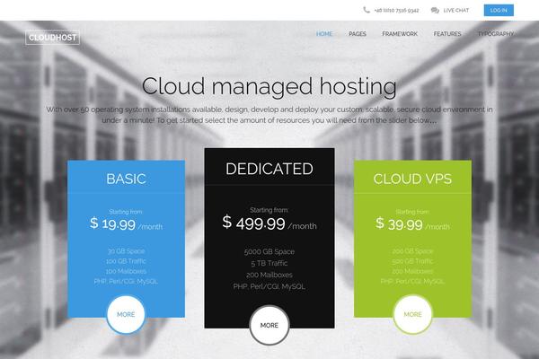 Cloudhost theme site design template sample
