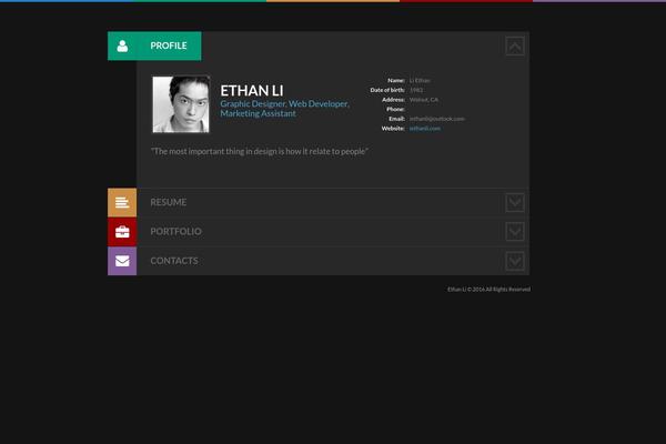 Cv theme site design template sample