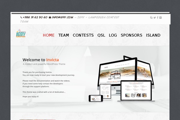 Invicta theme site design template sample