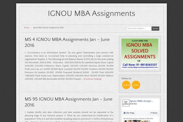 ignoumbaassignments.com site used Quattro Child Theme