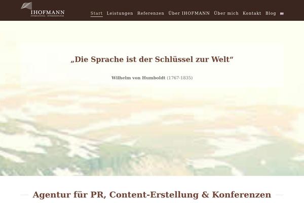 X Child theme site design template sample