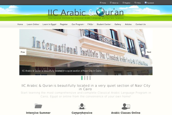 iicarabicquran.com site used Arabic