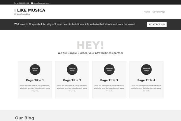 Corporate Lite theme site design template sample
