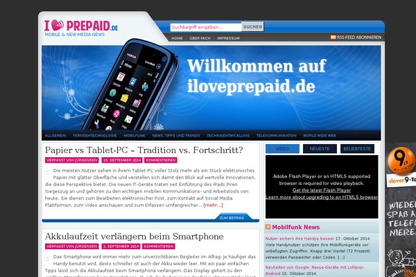 Mobipress theme site design template sample
