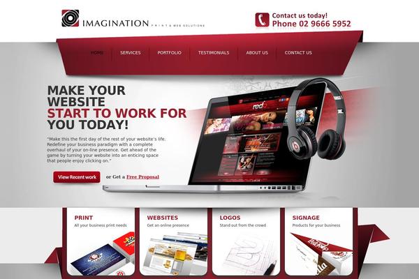 Imagination theme site design template sample