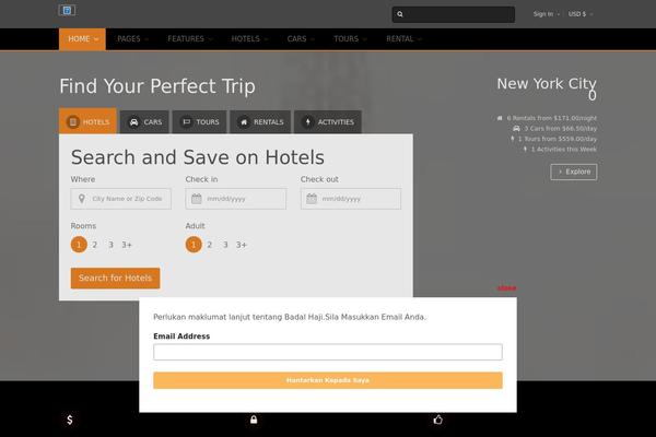 Traveler theme site design template sample