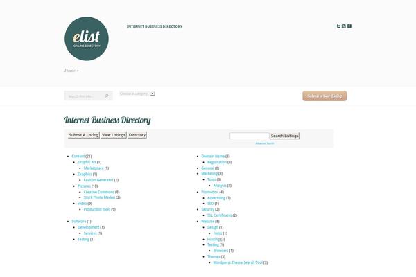 eList theme site design template sample