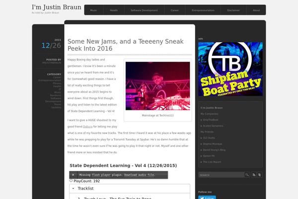imjustinbraun.com site used monochrome