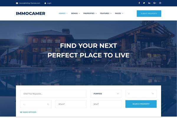 Nexos theme site design template sample
