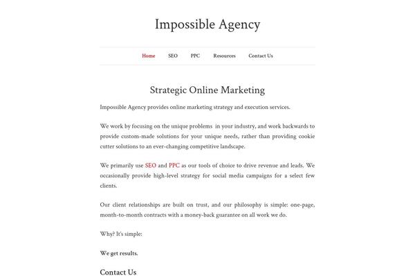 impossibleagency.com site used Bg-minimalist
