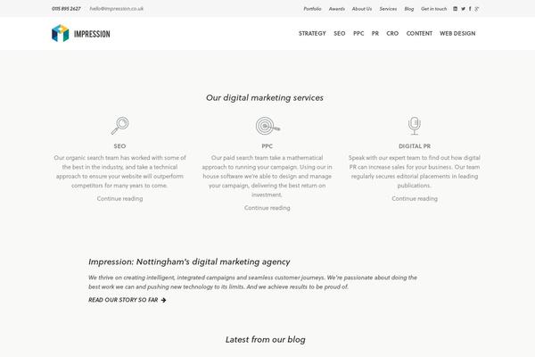 Impression theme websites examples