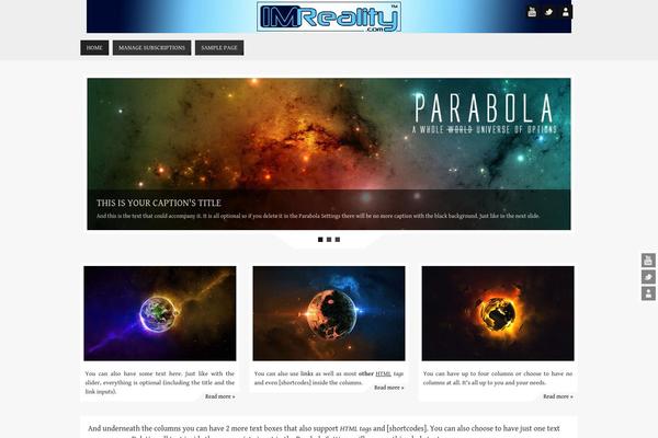 Parabola theme site design template sample