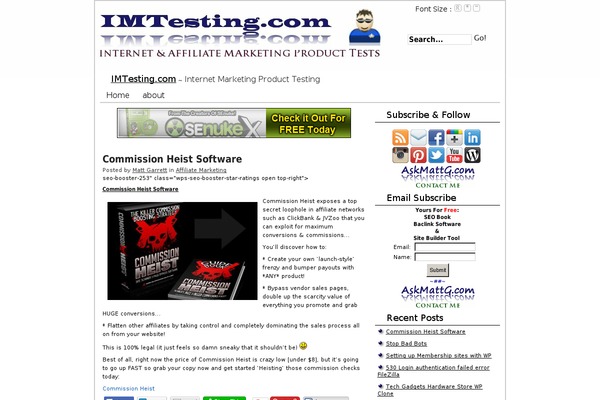 imtesting.com site used Blogtacticsvintage