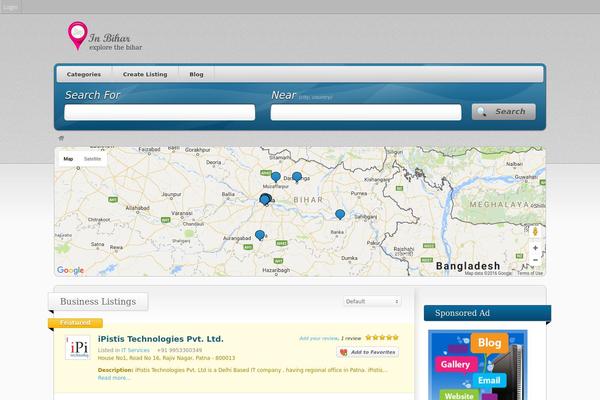 Vantage theme site design template sample