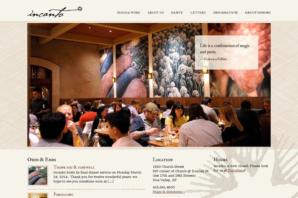 incanto.biz site used Incanto