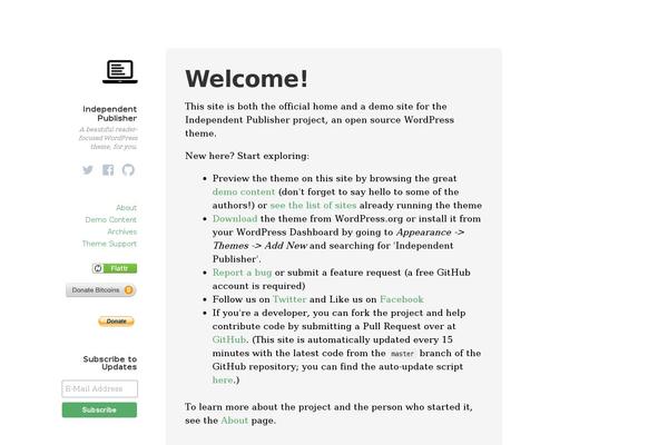 Independent Publisher theme site design template sample