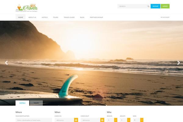 Travelo-child theme site design template sample