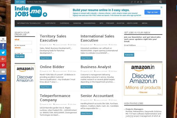 Site using Wpjobhunter plugin