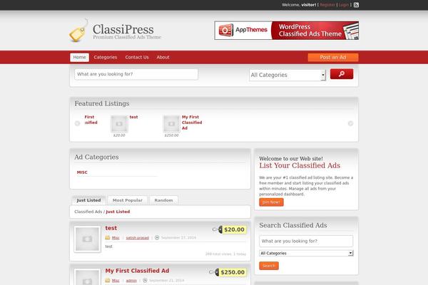 ClassiPress theme site design template sample