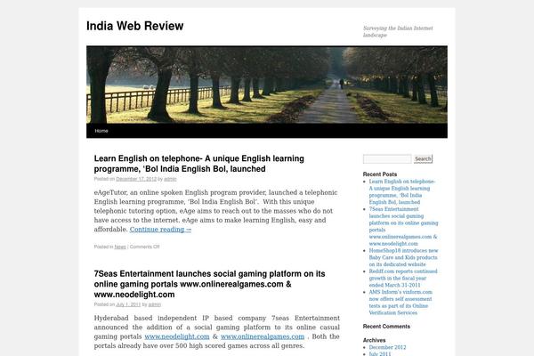 Twenty Ten theme site design template sample