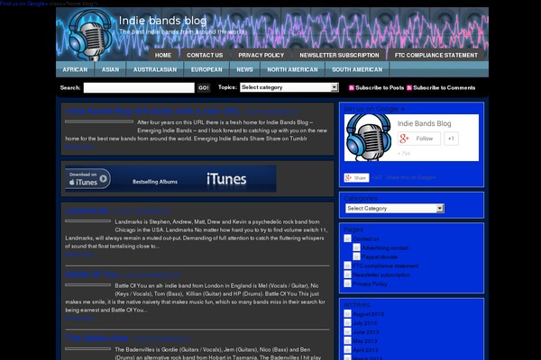 indiebandsblog.com site used Sitetheme