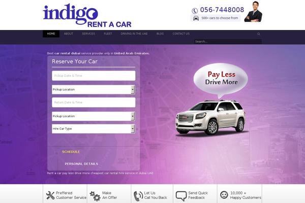 Indigo theme site design template sample