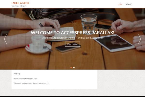 ineedanerd.biz site used AccessPress Parallax