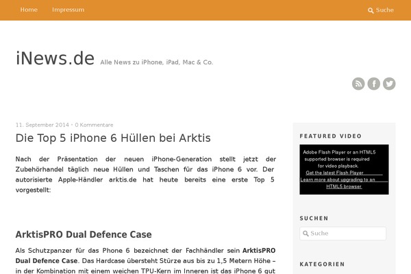 Inews theme site design template sample