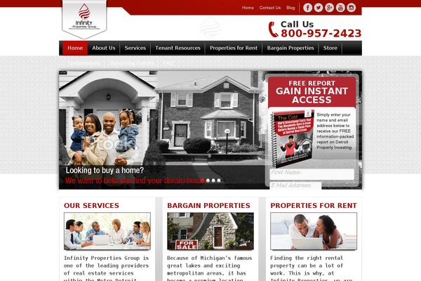 Infinity theme site design template sample