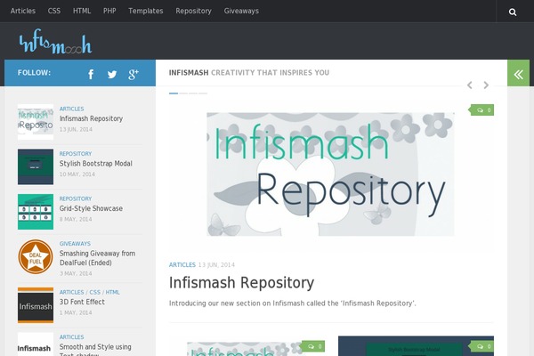 infismash.com site used Screenr-child