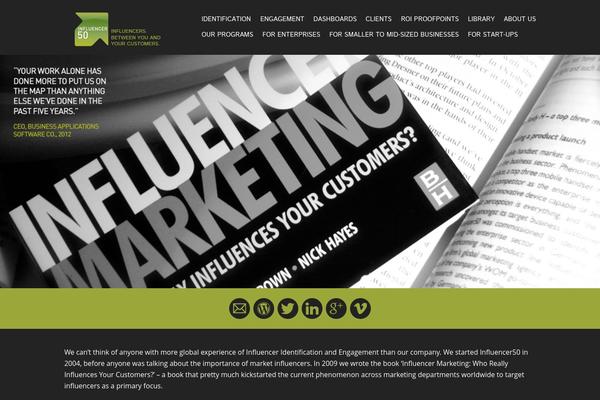 influencermarketing.com site used Influencer50