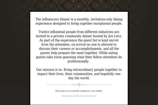 influencersdinner.com site used Holding_pattern
