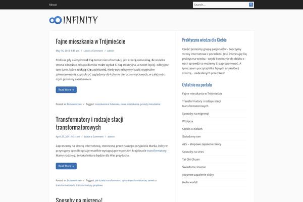 Infinity theme site design template sample