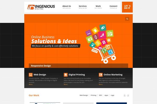 Ingenious theme site design template sample