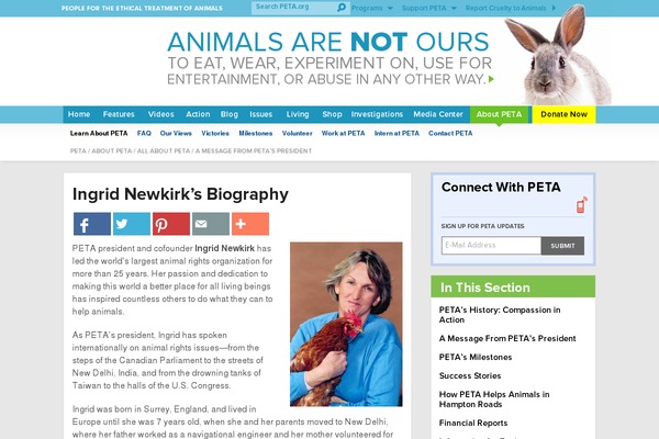 ingridnewkirk.com site used Peta